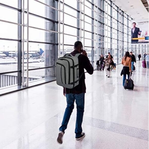 🆕Men's Green Polyester 40L FAA Flight Approved Weekender Backpack Carry-On - Picture 9 of 9